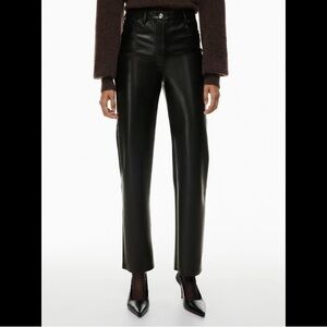 Wilfred Aritzia Black Leather Melina Pants
